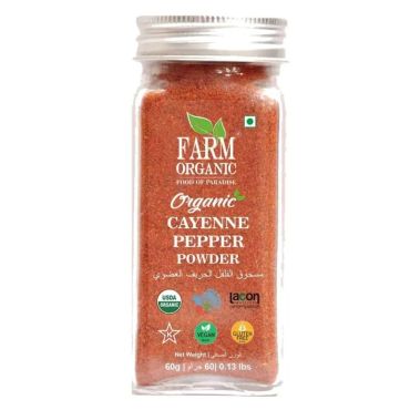 Farm Organic Gluten Free Cayenne Pepper Powder, 60G